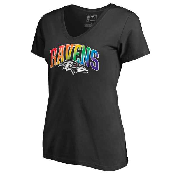 Women's Baltimore Ravens NFL Pro Line by Fanatics Branded Black Plus Sizes Pride T-Shirt,We sell and wholesale Women's Baltimore Ravens NFL Pro Line by Fanatics Branded Black Plus Sizes Pride T-Shirt on line form chian!